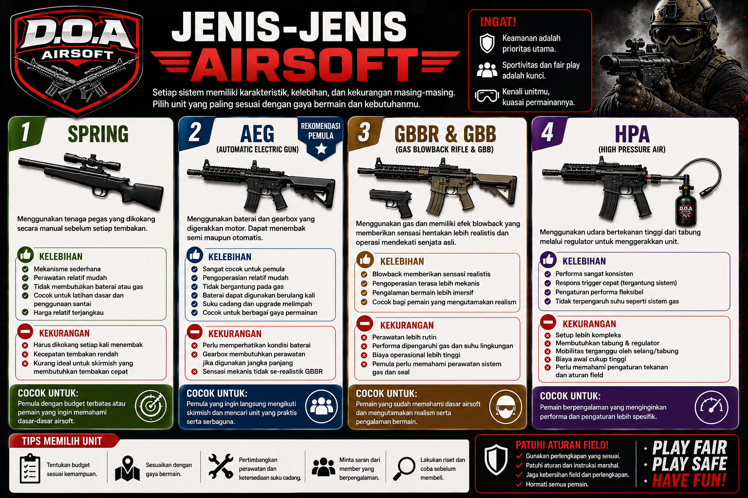 MENGENAL JENIS-JENIS UNIT AIRSOFT